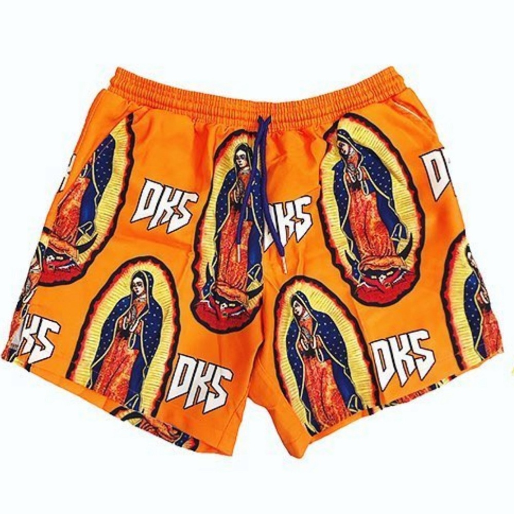 Trendy DKS "Blessed" Orange Satin Lounge Shorts - Size: Medium -Only 1 Pair left